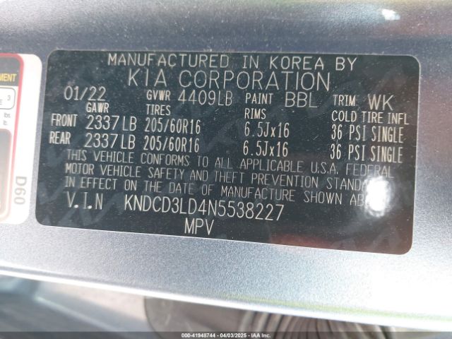 KNDCD3LD4N5538227 KIA gdi