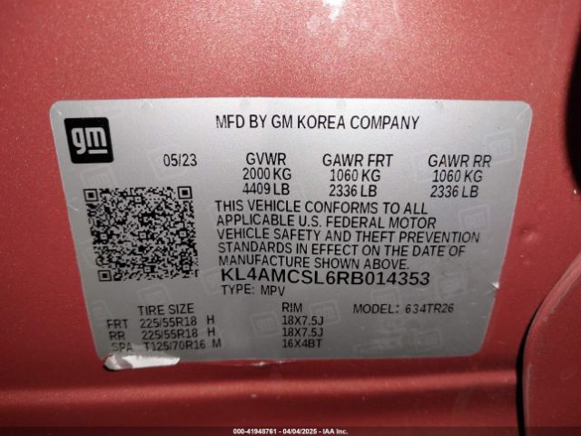 KL4AMCSL6RB014353 Buick Encore Gx Preferred Awd