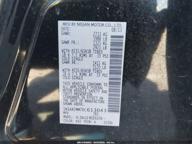 Nissan Pathfinder Sl 2014 5N1AR2MM7EC613043 Image 9