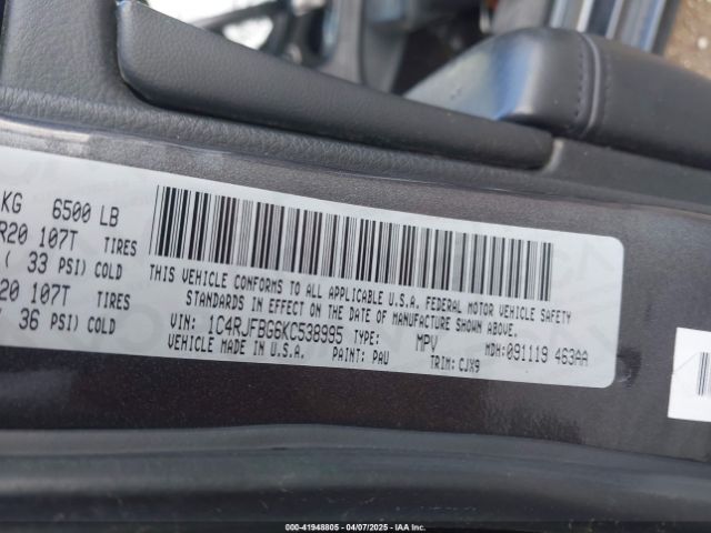 1C4RJFBG6KC538995 Jeep Grand Cherokee Limited 4x4