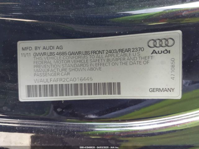 2012 AUDI A5 WAULFAFR2CA016445 Photo 8