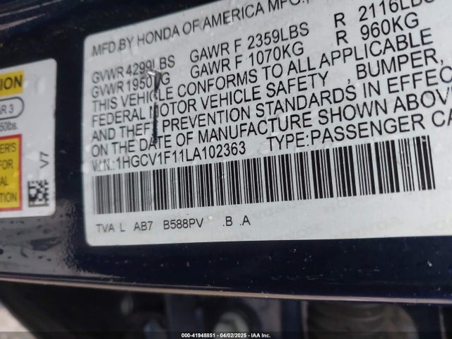 1HGCV1F11LA102363 Honda ACCORD LX