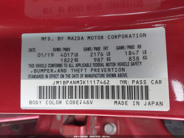 Mazda Mazda3 Premium Package 2019 JM1BPANM3K1117462 Image 9