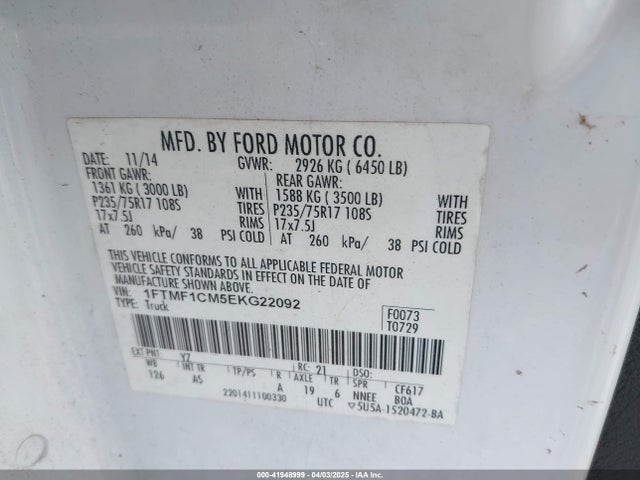 1FTMF1CM5EKG22092 Ford F-150 Xl