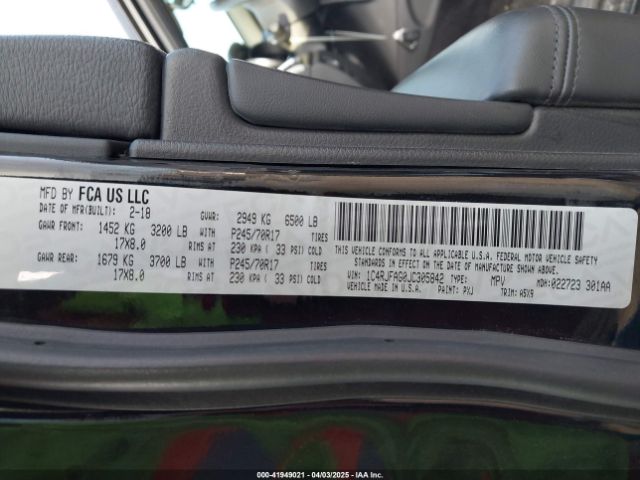2018 JEEP GRAND CHEROKEE 1C4RJFAG0JC305842 Photo 8