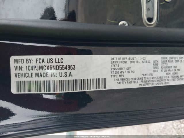 2022 JEEP CHEROKEE 1C4PJMCX6ND554963 Photo 8
