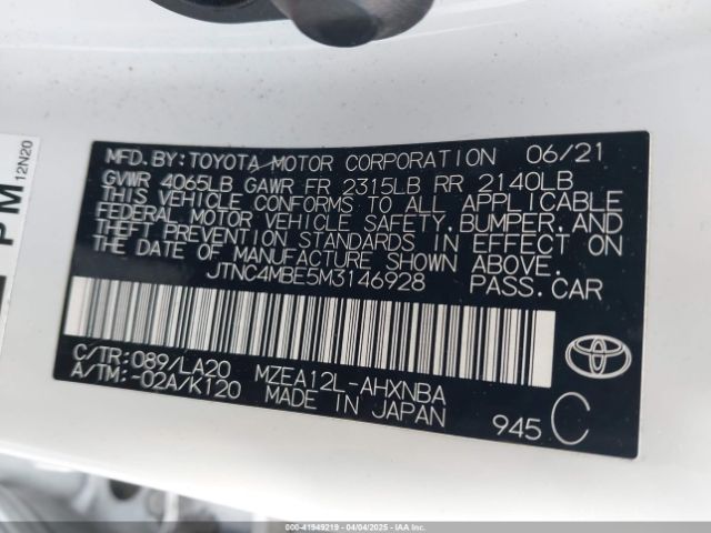 JTNC4MBE5M3146928 Toyota Corolla Xse