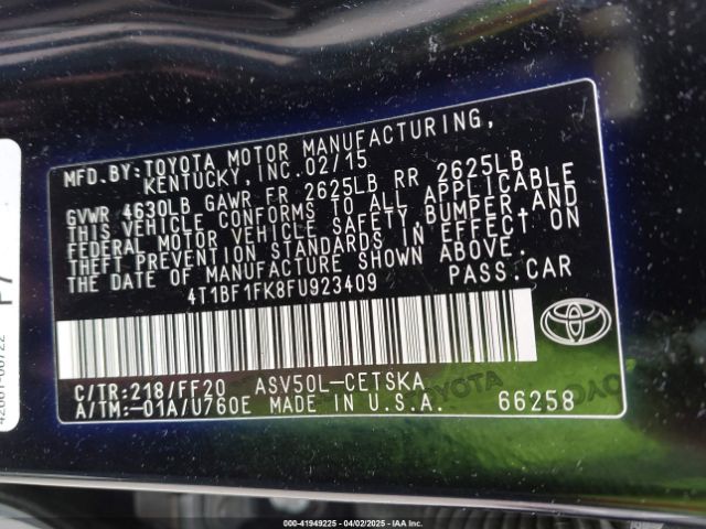 4T1BF1FK8FU923409 Toyota CAMRY SE
