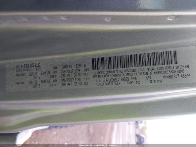 1C4HJXDN8LW126929 Jeep Wrangler Unlimited Sport S 4x4