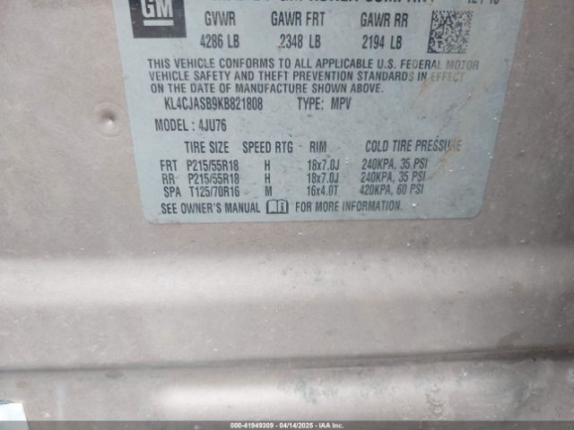 KL4CJASB9KB821808 Buick Encore Fwd Preferred