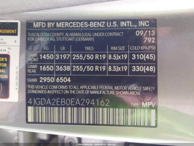 2014 MERCEDES-BENZ ML 350 BLUETEC 4JGDA2EB0EA294162 Photo 8