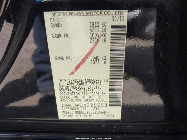 1N4AL3AP5EN225653 Nissan Altima