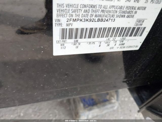 2FMPK3K92LBB24713 Ford Edge Titanium