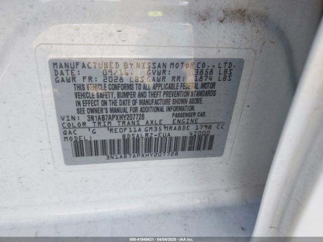 3N1AB7APXHY207728 Nissan SENTRA SR