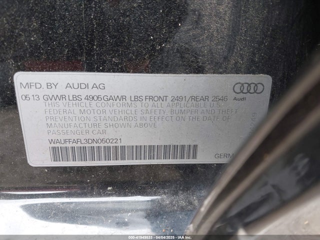 2013 AUDI A4 WAUFFAFL3DN050221 Photo 8