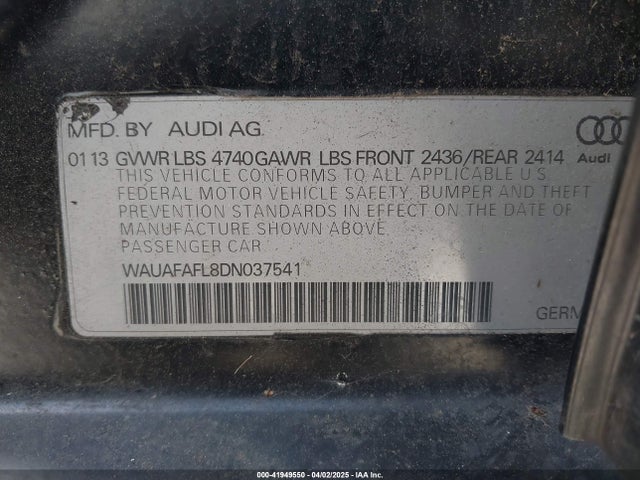 2013 AUDI A4 WAUAFAFL8DN037541 Photo 8