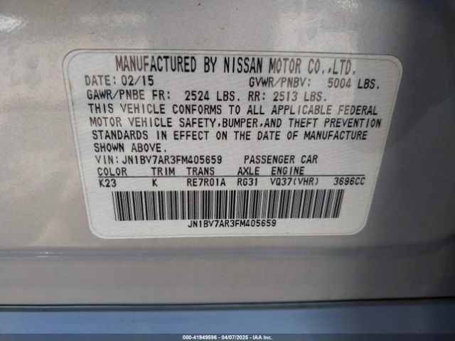 2015 INFINITI Q50 JN1BV7AR3FM405659 Photo 8