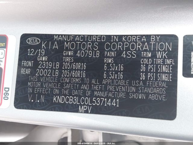 KNDCB3LC0L5371441 KIA NIRO LX