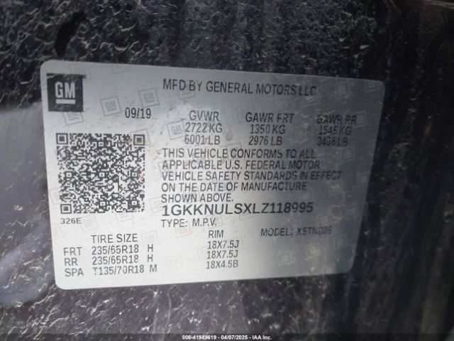 1GKKNULSXLZ118995 GMC Acadia Awd Slt