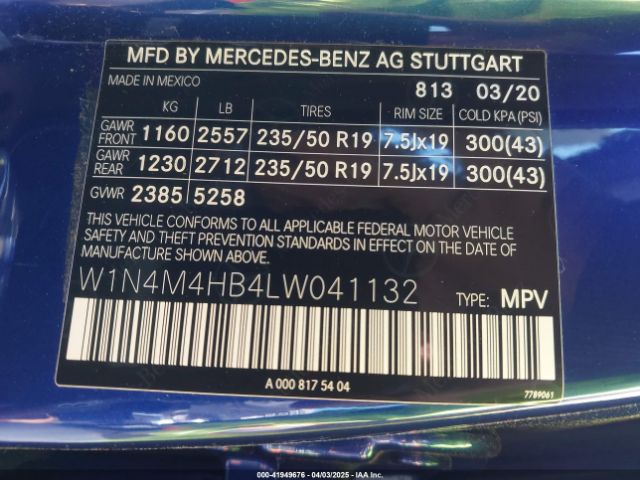 2020 MERCEDES-BENZ GLB 250 W1N4M4HB4LW041132 Photo 8
