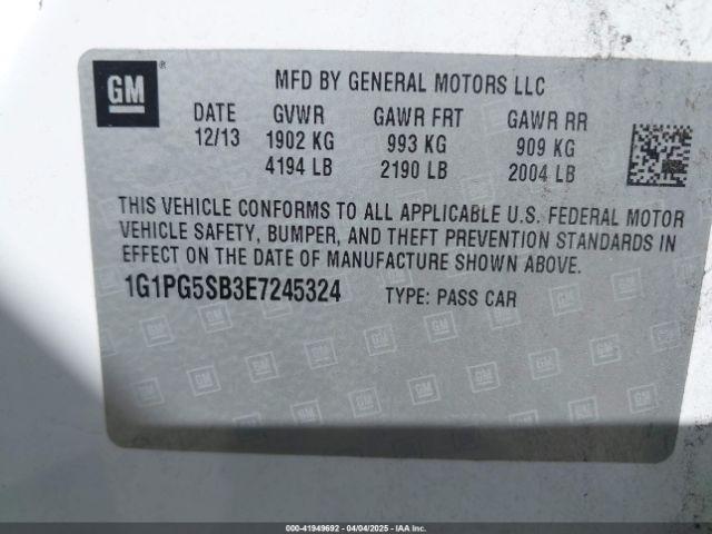 1G1PG5SB3E7245324 Chevrolet CRUZE LTZ