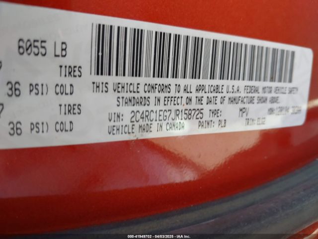 2C4RC1EG7JR158725 Chrysler Pacifica Touring L Plus