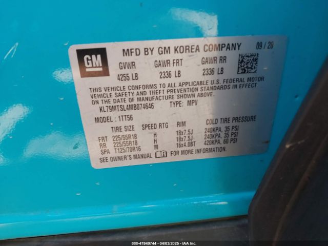 KL79MTSL4MB074646 Chevrolet Trailblazer Fwd Rs