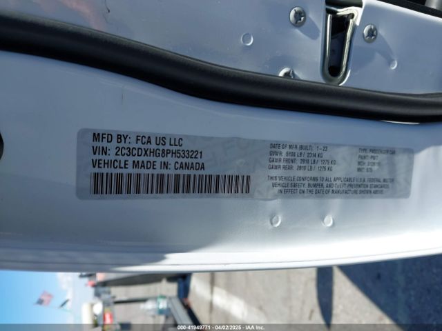2C3CDXHG8PH533221 Dodge CHARGER GT