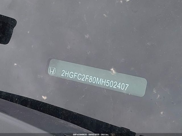 2HGFC2F80MH502407 Honda Civic Sport