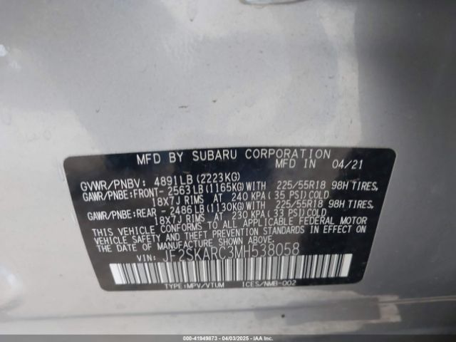 JF2SKARC3MH538058 Subaru Forester Sport