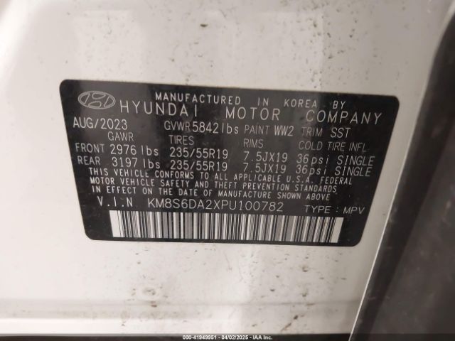 KM8S6DA2XPU100782 Hyundai Santa Fe Plug-in Hybrid Sel Convenience