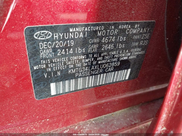 Genesis G70 2.0t Rwd 2020 KMTG34LAXLU062859 Image 9