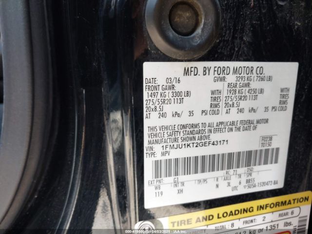 1FMJU1KT2GEF43171 Ford Expedition Limited