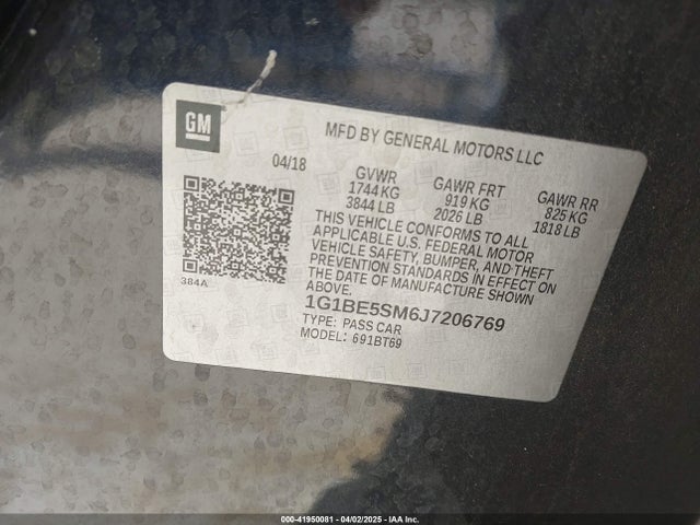 1G1BE5SM6J7206769 Chevrolet Cruze Lt Auto