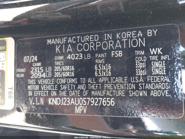 KNDJ23AU0S7927656 KIA SOUL LX