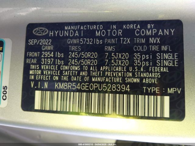 KM8R54GE0PU528394 Hyundai Palisade Limited