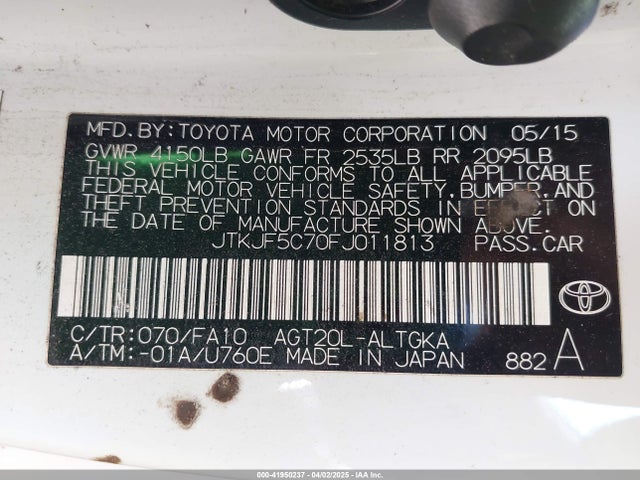 Scion 2ar-fe 2015 JTKJF5C70FJ011813 Image 9
