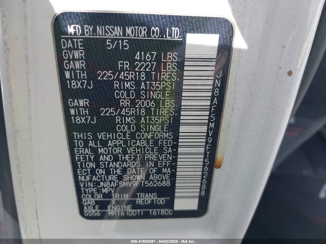 JN8AF5MV9FT562688 Nissan Juke Nismo