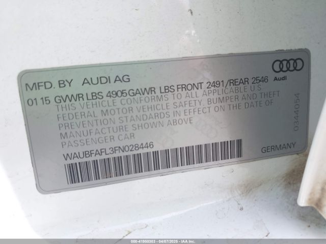WAUBFAFL3FN028446 Audi A4 2.0t Premium
