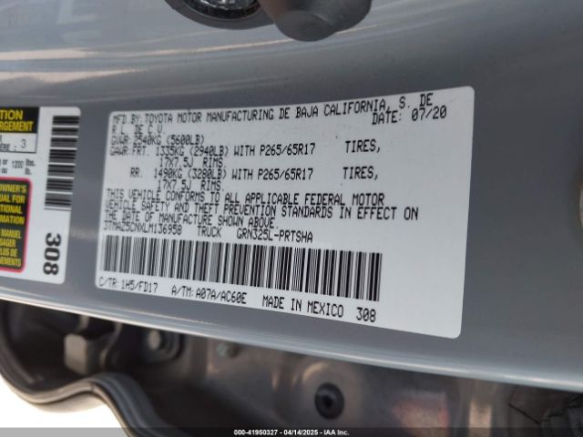 3TMAZ5CNXLM136958 Toyota 2gr-fks