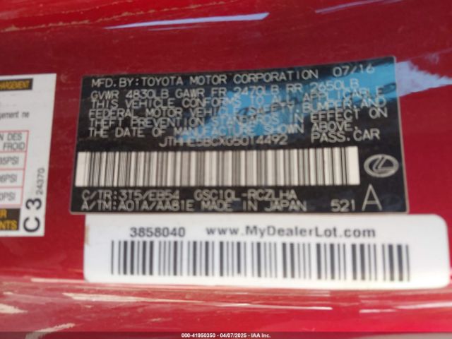 2016 LEXUS RC 350 JTHHE5BCXG5014492 Photo 8