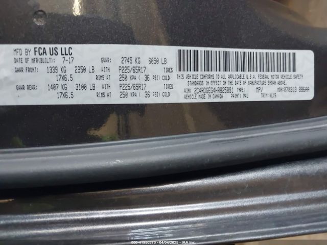 2C4RDGEG4HR825891 Dodge Grand Caravan Gt