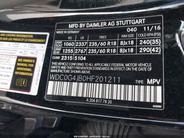 WDC0G4JB0HF201211 Mercedes-Benz GLC 300