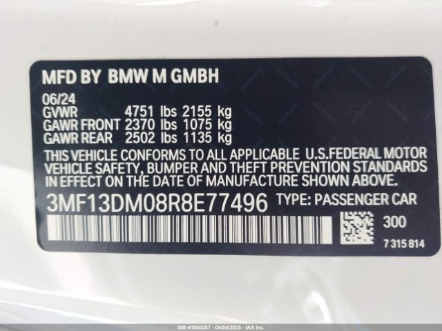 3MF13DM08R8E77496 BMW M2