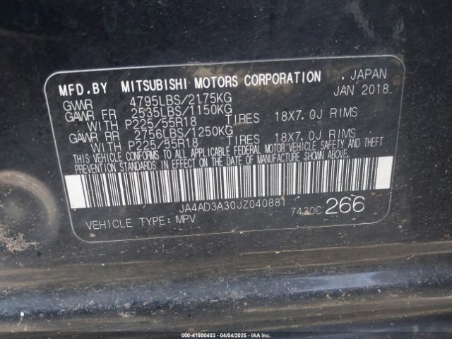 JA4AD3A30JZ040881 Mitsubishi Outlander Se