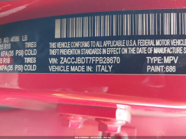 ZACCJBDT7FPB28670 Jeep Renegade Limited