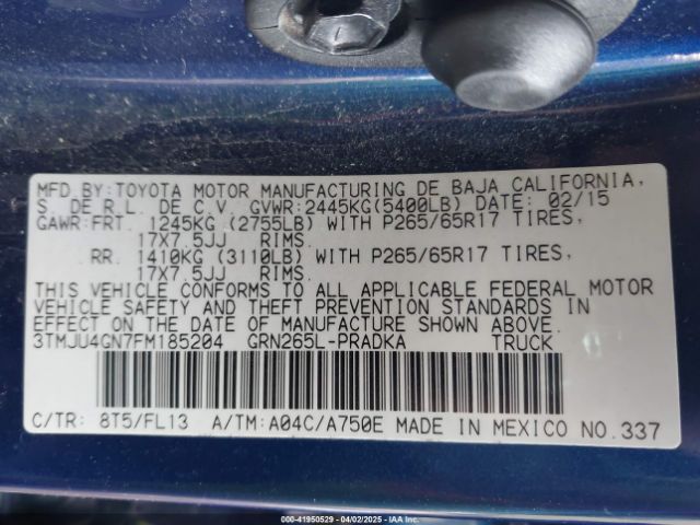 3TMJU4GN7FM185204 Toyota Tacoma Prerunner V6