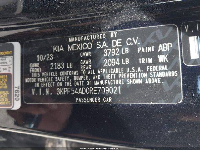3KPF54AD0RE709021 KIA Forte Gt-line