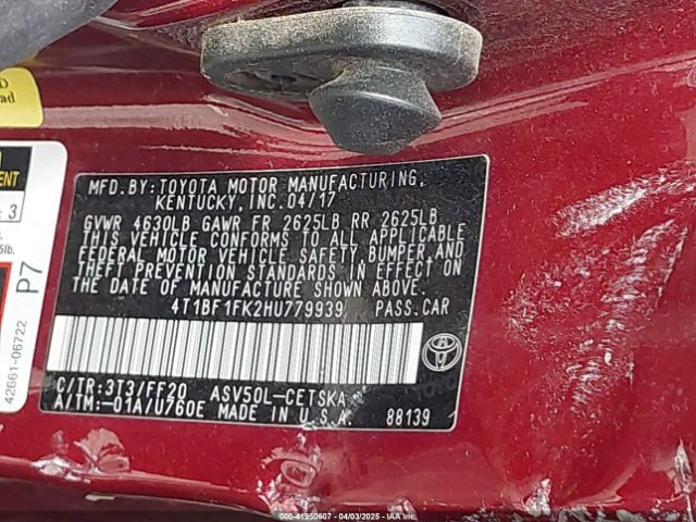 4T1BF1FK2HU779939 Toyota CAMRY SE