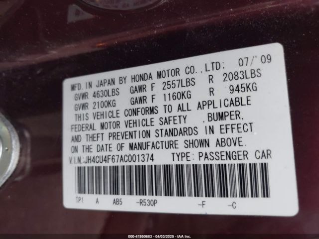 2010 ACURA TSX JH4CU4F67AC001374 Photo 8